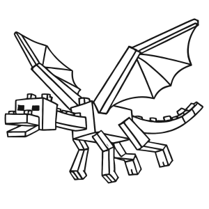 Dragão Ender voando para colorir