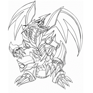 Dragão mecânico de asas abertas para colorir