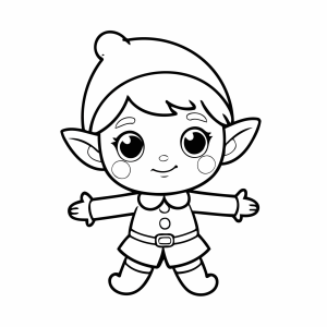 Duende alegre de braços abertos para colorir