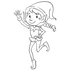 Duende dançando com uma perna no ar para colorir