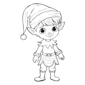 Duende de pé com as mãos para trás para colorir