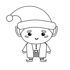 Duende kawaii de gorro caído para colorir