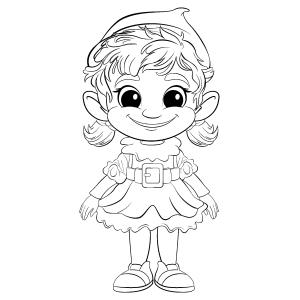 Duende menina de maria-chiquinha para colorir