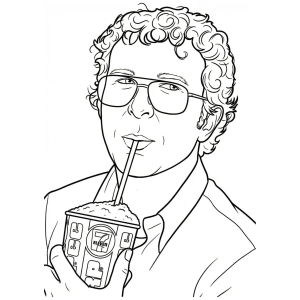 Dustin tomando milkshake para colorir