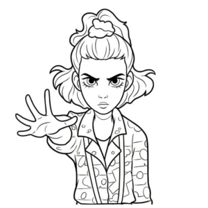 Eleven usando seus poderes para colorir