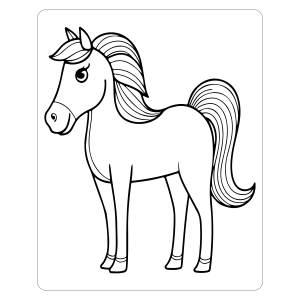 Encantador Cavalo em Preto e Branco