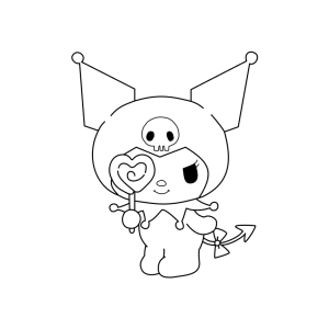 Encantadora Kuromi Pronta para Colorir