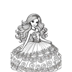 Encanto Real: Princesa Pronta para Colorir