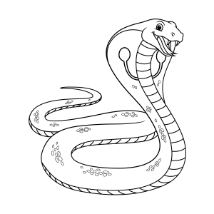 Encare a Majestosa Cobra Pronta para Colorir