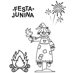 Espantalho Alegre na Festa Junina