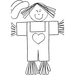 Espantalho de Amor para Colorir