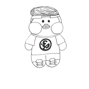 Estiloso Paper Duck para Colorir