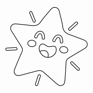 Estrela Sorridente para Colorir