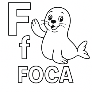 F de Foca para Colorir