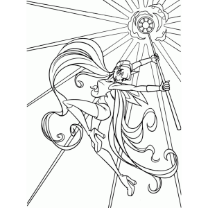 Fada Winx com raios de luz mágica para colorir