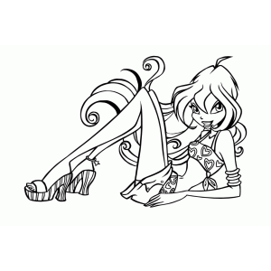 Fada Winx deitada relaxando para colorir