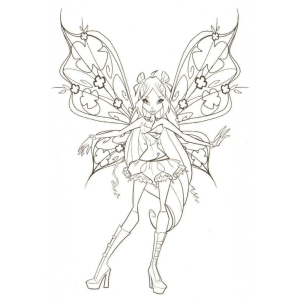 Fada Winx em transformação Enchantix para colorir