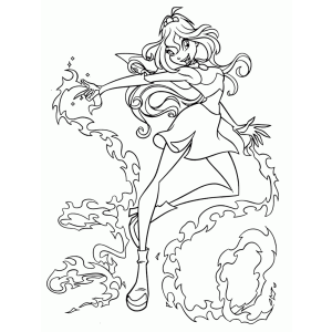 Fada Winx usando poderes da natureza para colorir