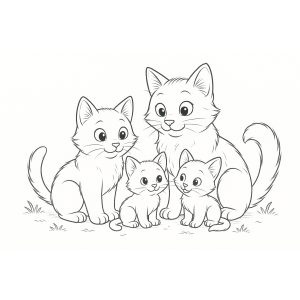 Família de Gatinhos Adoráveis