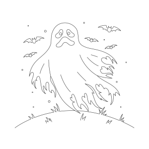 Fantasma Flutuante no Céu de Halloween