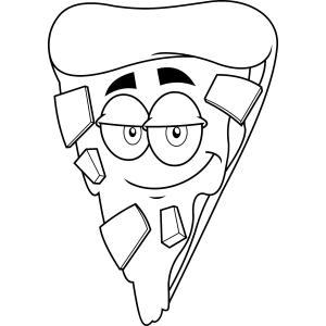 Fatia de pizza de olhar tranquilo para colorir
