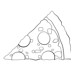 Fatia de pizza de pepperoni para colorir