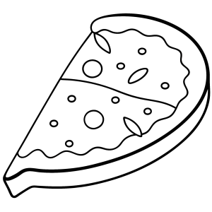 Fatia de pizza grande com queijo para colorir
