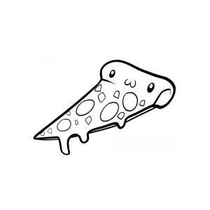 Fatia de Pizza Kawaii Adorável