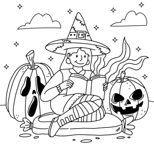 Feitiços de Halloween com a Bruxinha e suas Abóboras