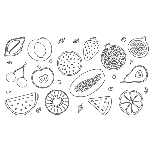 Festival de Frutas para Colorir