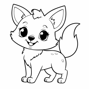 Filhote de raposa curioso para colorir