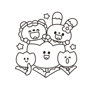 Flores e Amiguinhos Kawaii