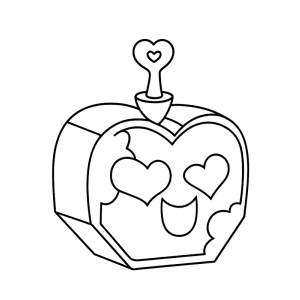 Fruta Amor com corações de Blox Fruits para colorir