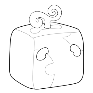 Fruta Cubo grande com bolinhas de Blox Fruits para colorir