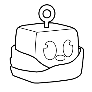 Fruta Cubo sorridente de Blox Fruits para colorir