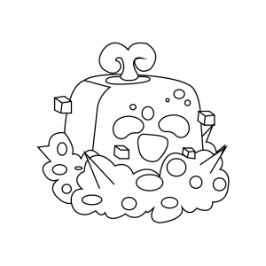 Fruta Flor com pétalas de Blox Fruits para colorir