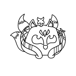 Fruta Kitsune raposa de nove caudas de Blox Fruits para colorir