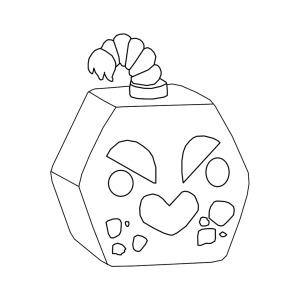 Fruta Massa (Dough) sorridente de Blox Fruits para colorir