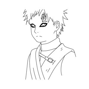 Gaara em preto e branco