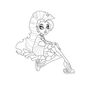 Garota Monster High brincando com seu bichinho para colorir