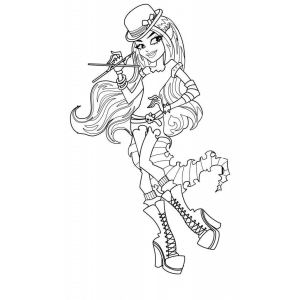 Garota Monster High com rabo de dragão para colorir