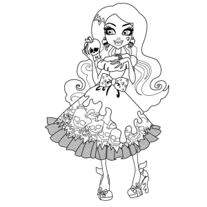 Garota Monster High de vestido de festa para colorir