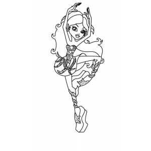 Garota Monster High em pose de dança para colorir