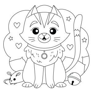 Gatinho Encantador para Colorir