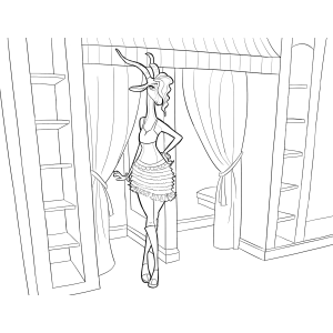Gazelle dançando no palco para colorir