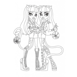 Gêmeas da Monster High para colorir