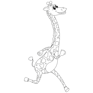 Girafa Alegre Pronta para Colorir