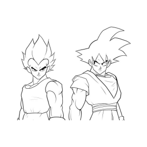Goku e Vegeta: Guerreiros Estelares em Preto e Branco
