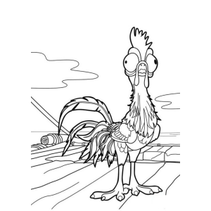 Heihei, o galo atrapalhado para colorir