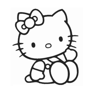 Hello Kitty Pronta para Colorir